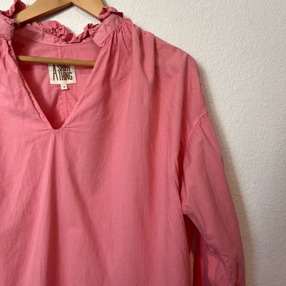 A Shirt Thing Carmine Pink Penelope Cabo Long Sleeve Top Women's Size Small - Picture 2 of 5